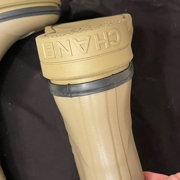Chanel 22K Pull On Rubber Rain Boots Thigh High - Picture 8 of 10